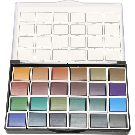 24 Kleuren Aquarelverf Set Retro Parelmoereffect Hoge Kleurweergave Aquarelset voor gray