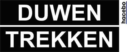 Deursticker Set Duwen Trekken Horizontaal - 14x3 cm - Set van 2 stuks - Zwart met witte tekst - Push en Pull - UV en Waterproof