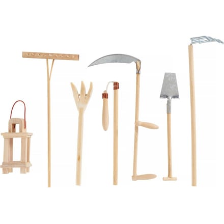 Miniatuur tuin / landbouw gereedschap 7 Stuks