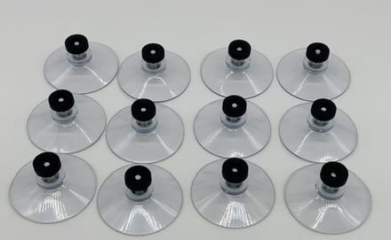 12 x Zuignap 50 mm met schroefdraad M4x10 + zwart moertje