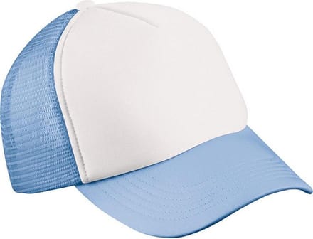 Myrtle Beach Kinderen/Kinderen 5 Panel Polyester Mesh Cap (Wit/lichtblauw)