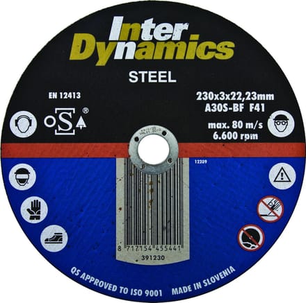InterDynamics 391125 Diamantdoorslijpschijf - 125 x 22,23 x 3mm - metaal