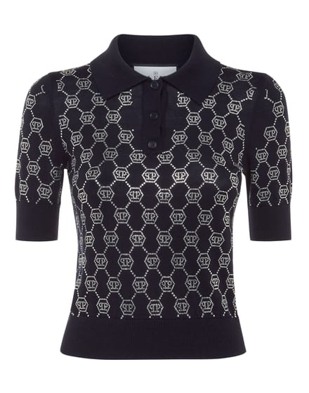 Pullover Polo-Nek Monogram