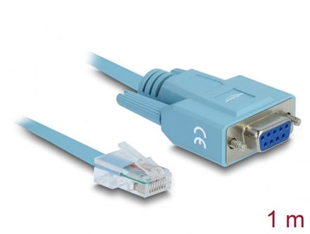 Delock 63341 VGA / RJ45 Adapter [1x D-sub bus 9-polig - 1x RJ45-stekker] Blauw Schroefbaar 1.00 m