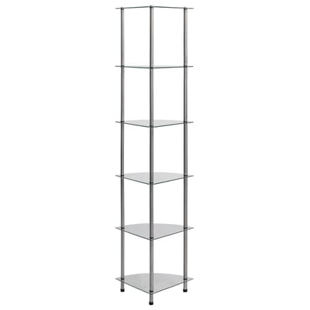 vidaXL - Kastje - 6-laags - 30x30x160 - cm - gehard - glas - transparant