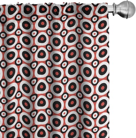ABAKUHAUS Voorhangen – Microvezel – Retro Concentric – 2x75x175