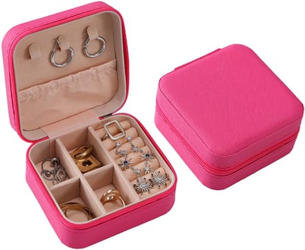 Emilie collection - sieradendoos - mini beautycase voor op reis - etui sieraden - roze