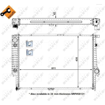 Radiator, motorkoeling NRF 50566