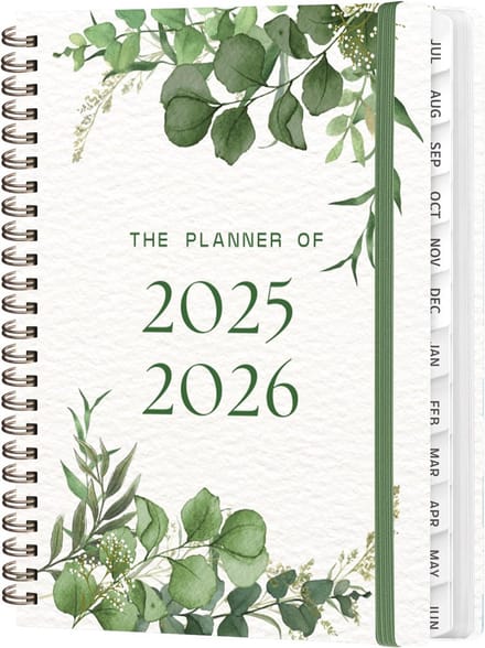 Academische Planner - Agenda 2025-2026 - Jaar Planning - Maand & Weekindeling - A5 Formaat - Fluisterende Bladeren