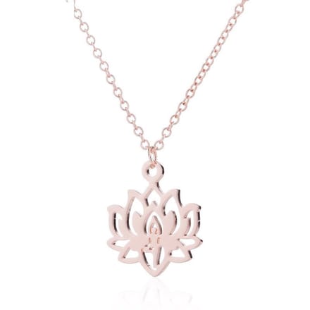 Joboly Lotus Bloem Ketting - Dames - Rosékleurig - 45cm