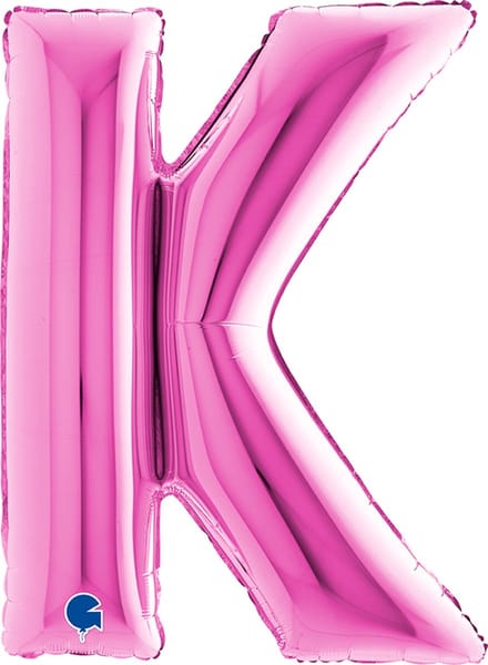 Folieballon 100cm letter K - fuchsia roze