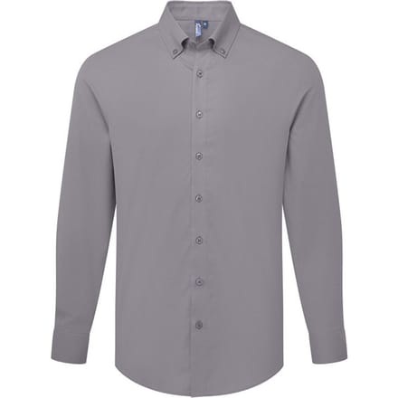 Premier Mannen Supreme Oxford Langsleeve Shirt (Staalgrijs)