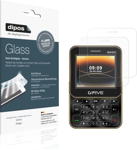 dipos – 2x Matte Pantserfolie geschikt voor GFive Magic | 9H Screenprotector