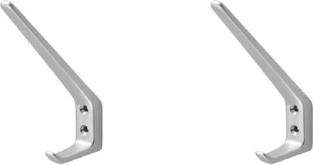 Hermeta hoed en jashaak 0030-01 - Aluminium - Enkel - Naturel - 2 stuks