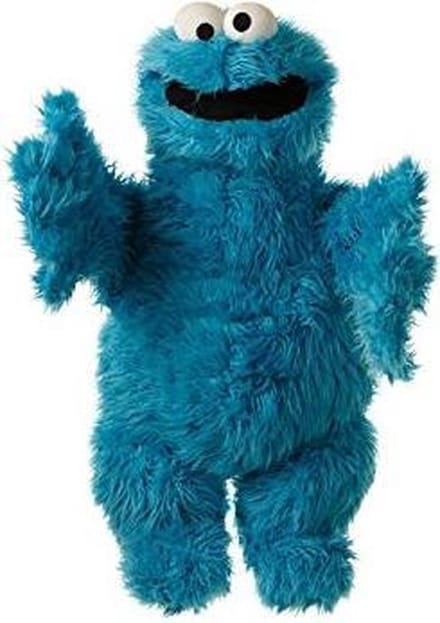 Living Puppets - Handpop - Sesamstraat - Cookiemonster - Koekiemonster - 65cm