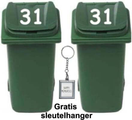 Sticker set 2 x huisnummer dekselsticker | Rosami Decoratiestickers