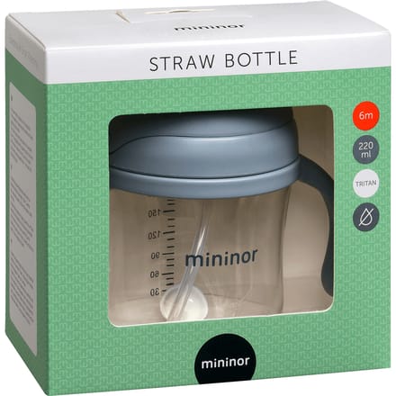 Mininor no-spill rietjesbeker - grey seal - 220 ml - anti-lek - variabele flow