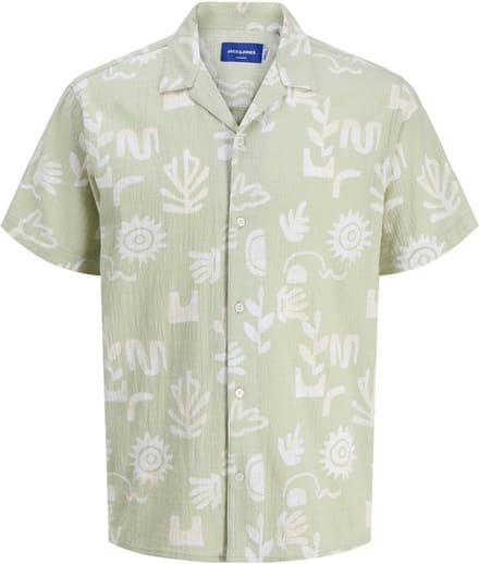 JACK&JONES - JORLUKE CRINKLE AOP SHIRT SS - Heren - Overhemden