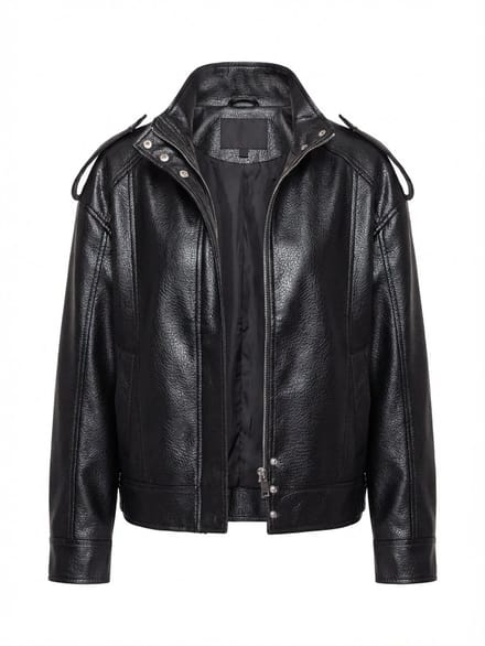 OMBRE Jas - Lange Mouw - Rits - Effen Zwart M/L