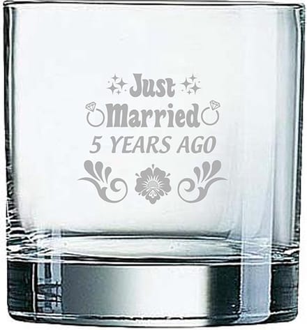 Gegraveerde Whiskeyglas 38cl Just Married 5 years ago