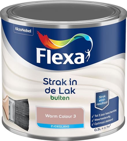Flexa - Strak In De Lak Buitenlak Zijdeglans - Warm Colour 3 - Mengverf - 500 Ml