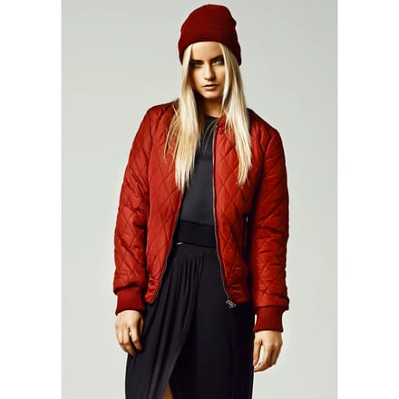 Urban Classics - Diamond Quilt Nylon Jacket - S - Rood