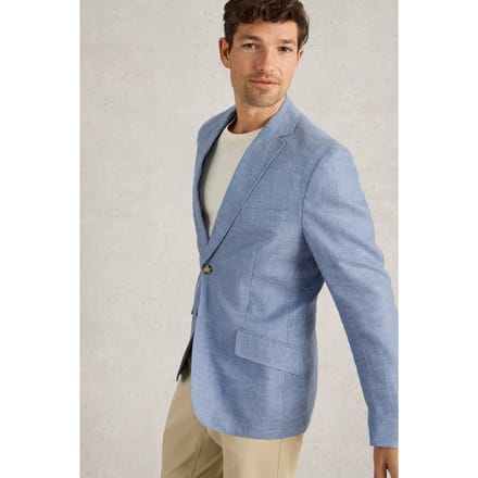 White Stuff Linen Blazer Mid Blue Taglia: 40 | Blazers Outlet | Uomo | Blu