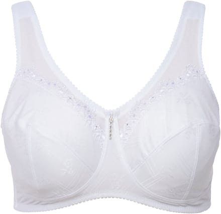 Ulla Popken - Dames - Ontlastingsbeha zonder beugel kant - Wit - Maat 130E