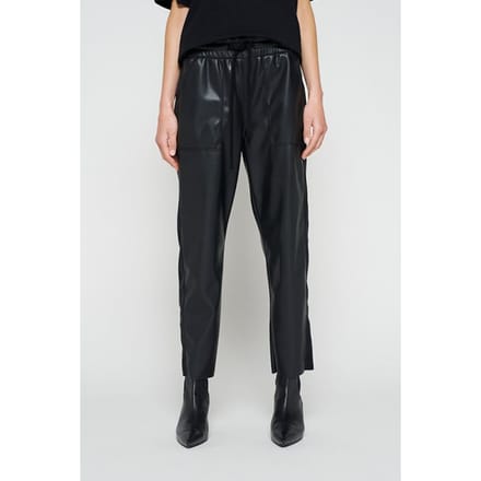 10DAYS Leatherlook Side Panel Jogger Black Größe: M | Lederhosen Outlet | Damen | Schwarz