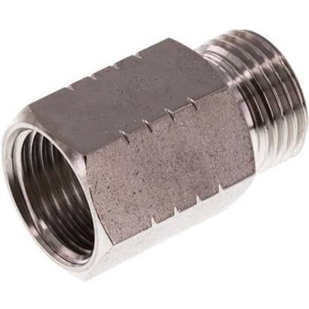 G 1/2'' x 1/2'' NPT M/F RVS Verloopring 40 Bar - Hydrauliek - FL2S-MF-ST-012GN