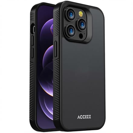 Accezz Hoesje - Geschikt voor Apple iPhone 14 Pro - Frosted Backcover - Zwart