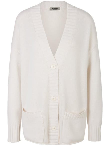 Vest 100% kasjmier Van Peter Hahn wit