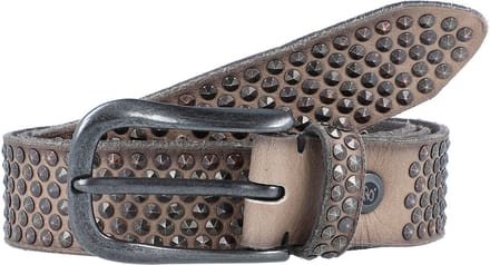 b.belt Leren Riem Zoe Black Leather Belt W100 Taupe Grijs