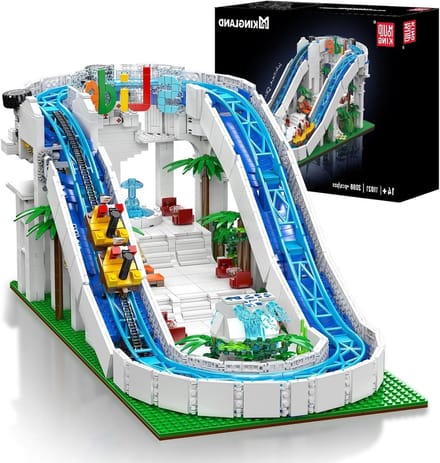 Kermis Attractie Bouwset - Waterglijbaan Model - Creatief Bouwen - Gemotoriseerd Afstandsbediend - 2088+ Stukjes - Wit
