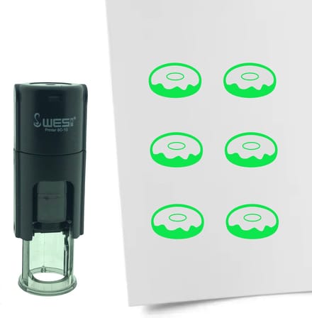CombiCraft Stempel Donut 10mm rond - groene inkt