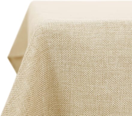 Famanu - Tafelkleed linnenlook waterdicht lotuseffect 130 x 160 cm crème