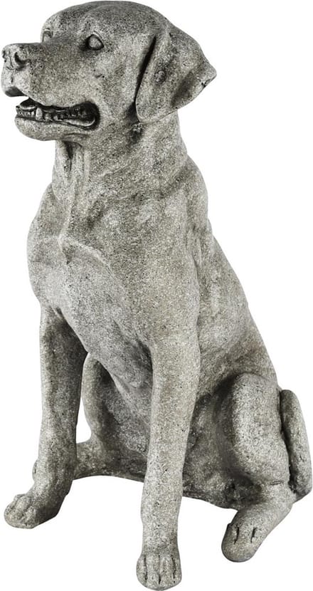 Dekoratief | Hond zittend, grijs, magnesium, 30x21x39cm | A250446