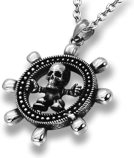 Amanto Ketting Ditmar - 316L Staal - Biker - Doodskop - ∅43mm - 60cm