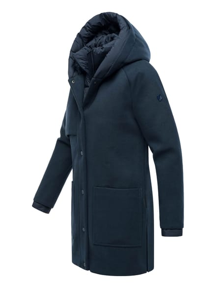Navahoo Flauschwunder dames wintermantel met afneembare kraag