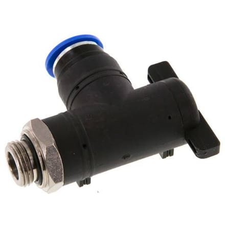12 mm - G3/8'' Kunststof/Messing L-stuk 2-Weg Kogelkraan
