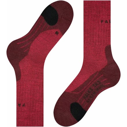FALKE TK2 Wool anti-blaar dik wol functioneel materiaal wandelsokken dames rood - maat 41-42