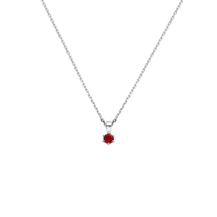 Collier Met Geboortesteen 41 + 4 Cm Zilver Gerhodineerd