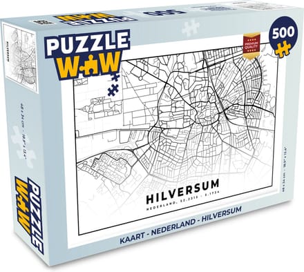 Puzzel Kaart - Nederland - Hilversum - Legpuzzel - Puzzel 500 stukjes