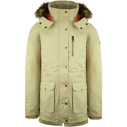 Vans Off The Wall Long Sleeve Zip Up Hooded Beige Womens Parka Jacket VX1TE62