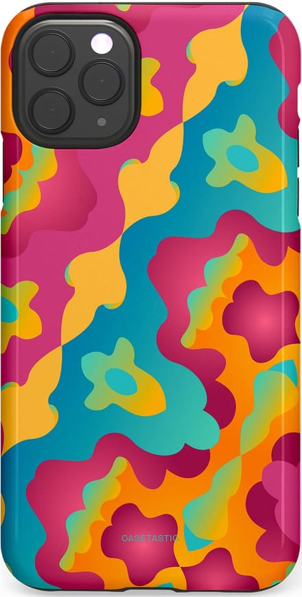 Casetastic hoesje geschikt voor Apple iPhone 11 Pro Max - Dubbellaagse bescherming - Vlektastisch - Fashion Case - Roze Petrol Goud Oranje
