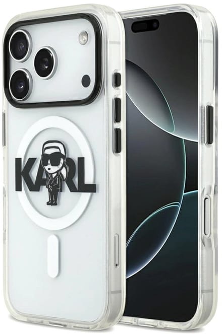 Karl Lagerfeld IML Karl Sketch Logo MagSafe Case for iPhone 17 Pro - Transparent