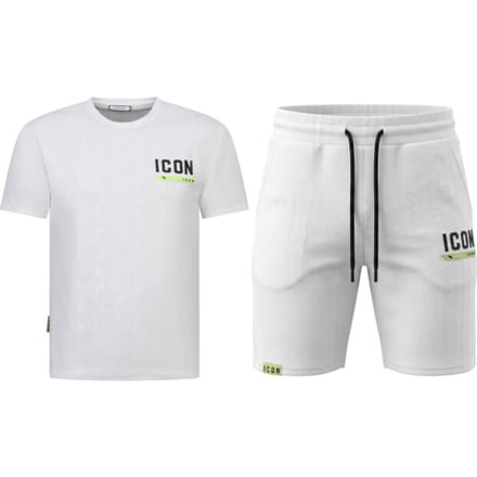 Zomerset Heren ICON - Oversized T shirt en Short Heren - Twinset - 2096 - Wit