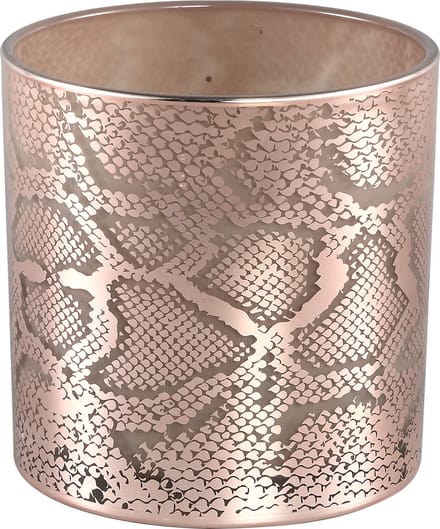 PTMD Giona Rond Windlicht - H15 x Ø15 cm - Glas - Koper