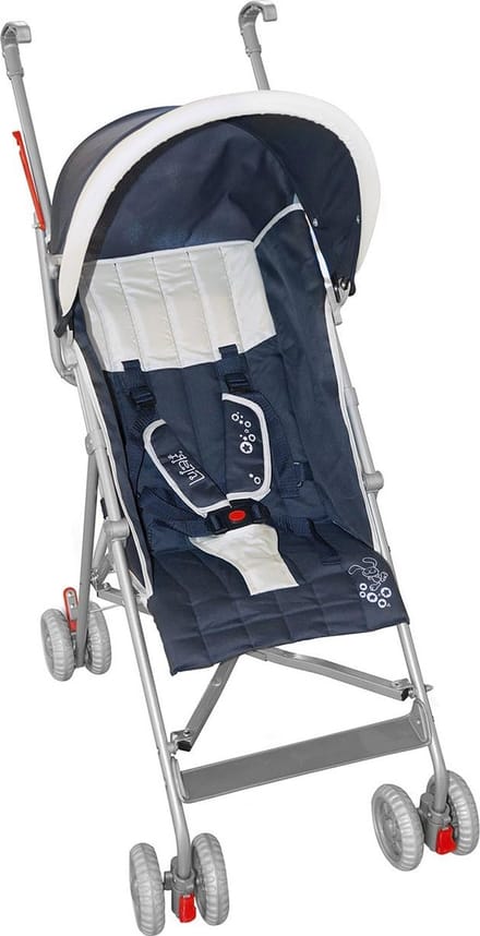 Lichte en compacte kinderwagen, blauw/ivoor