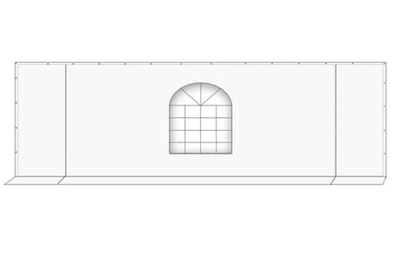 Partytent Eindwand 6 meter | Raam en Ritsen | PVC